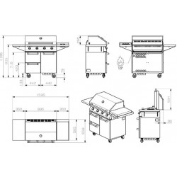 Barbacoa SWING 90 vista superior